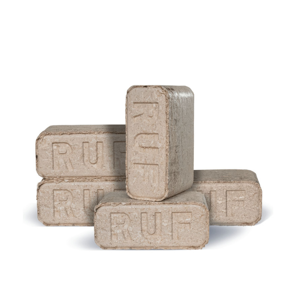 Heizfuxx RUF Original Red Hartholzbriketts – 960 kg Palette Hochverdichtete RUF Kamin & Ofen Briketts