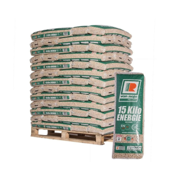Van Roje Holzpellets ENplus A1 – 975 kg Palette Premium Nadelholz Pellets für Pelletöfen