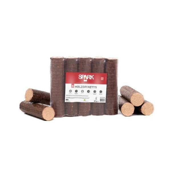 Spark Buchen Hartholzbriketts Rund – 960 kg Palette Premium Holzbriketts für Kamin & Ofen